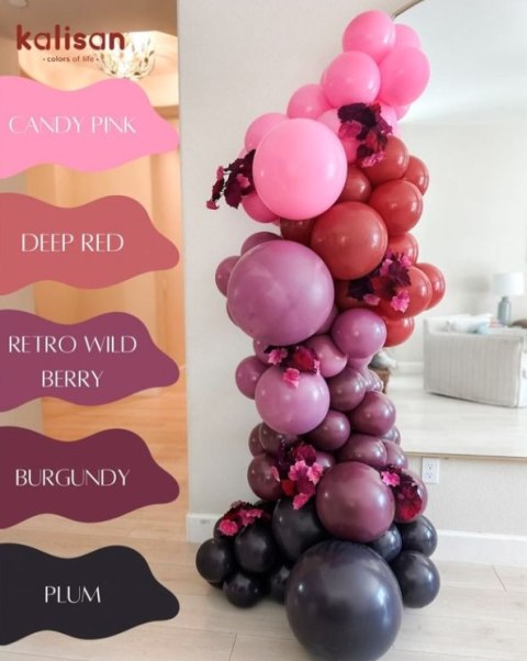 Balony lateksowe Burgundy, bordowy 45cm, 25 szt. Kalisan Balony lateksowe Burgundy, bordowy 45cm, 25 szt. Kalisan