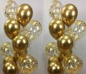 Balony lateksowe Chrome złoty, 30cm, 100 szt. Flowballoons