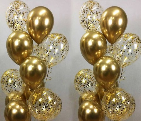 Balony lateksowe Chrome złoty, 30cm, 50 szt. Flowballoons Balony lateksowe Chrome złoty, 30cm, 50 szt. Flowballoons