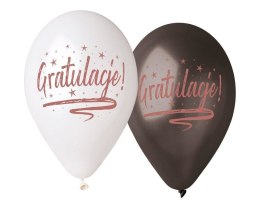 Balony lateksowe, Gratulacje, 33 cm, 5 szt. Gemar