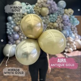 Balony lateksowe Kalisan AURA Antique Gold, złote, 45cm, 25szt. Kalisan