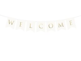 Baner powitalny Welcome, biały, 15 x 95 cm Partydeco