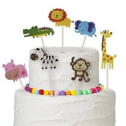 Dekoracje na tort babeczki Toppery zoo, zwierzątka 7 sztuk Arpex