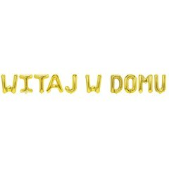 Napis WITAJ W DOMU - Balon Foliowy Złoty PartyPal