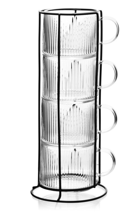 PETER Komplet 4 filiżanek na stojaku 350ml PETER Komplet 4 filiżanek na stojaku 350ml