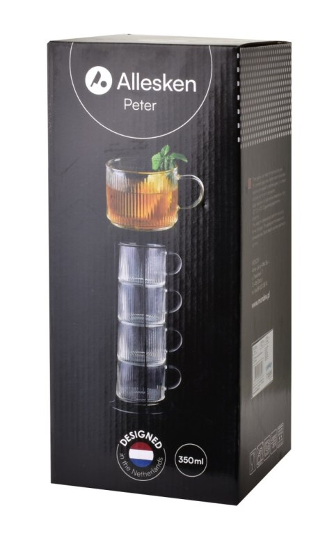 PETER Komplet 4 filiżanek na stojaku 350ml PETER Komplet 4 filiżanek na stojaku 350ml
