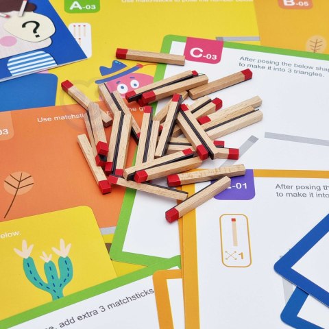 TOOKY TOY Drewniana Układanka Montessori Gra Logiczna Łamigłówki Zapałki Magnetyczne dla Dzieci 58 el. TOOKY TOY Drewniana Układanka Montessori Gra Logiczna Łamigłówki Zapałki Magnetyczne dla Dzieci 58 el.