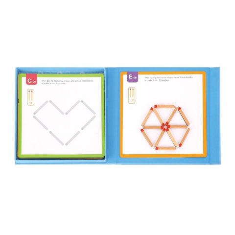 TOOKY TOY Drewniana Układanka Montessori Gra Logiczna Łamigłówki Zapałki Magnetyczne dla Dzieci 58 el. TOOKY TOY Drewniana Układanka Montessori Gra Logiczna Łamigłówki Zapałki Magnetyczne dla Dzieci 58 el.