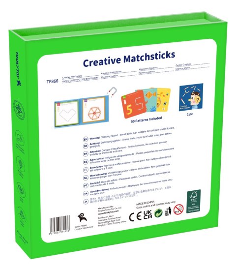 TOOKY TOY Drewniana Układanka Montessori Gra Logiczna Łamigłówki Zapałki Magnetyczne dla Dzieci 58 el. TOOKY TOY Drewniana Układanka Montessori Gra Logiczna Łamigłówki Zapałki Magnetyczne dla Dzieci 58 el.