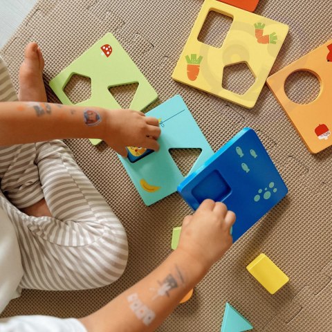 TOOKY TOY Układanka Montessori Kształty i Kolory Zwierzątka 6 Planszy FSC TOOKY TOY Układanka Montessori Kształty i Kolory Zwierzątka 6 Planszy FSC