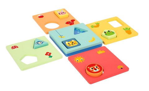 TOOKY TOY Układanka Montessori Kształty i Kolory Zwierzątka 6 Planszy FSC TOOKY TOY Układanka Montessori Kształty i Kolory Zwierzątka 6 Planszy FSC