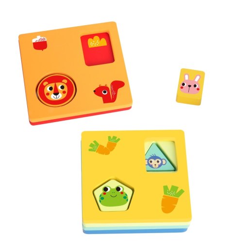 TOOKY TOY Układanka Montessori Kształty i Kolory Zwierzątka 6 Planszy FSC TOOKY TOY Układanka Montessori Kształty i Kolory Zwierzątka 6 Planszy FSC