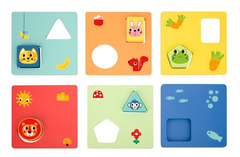 TOOKY TOY Układanka Montessori Kształty i Kolory Zwierzątka 6 Planszy FSC TOOKY TOY Układanka Montessori Kształty i Kolory Zwierzątka 6 Planszy FSC