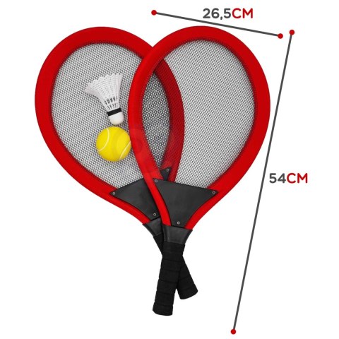 WOOPIE Duże Rakietki do Tenisa Badminton dla Dzieci Zestaw + Piłka Lotka WOOPIE Duże Rakietki do Tenisa Badminton dla Dzieci Zestaw + Piłka Lotka