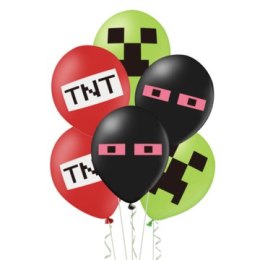 Zestaw Balonów z nadrukiem Minecraft, 30cm, 12 szt. PartyPal