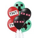 Zestaw Balonów z nadrukiem Minecraft, 30cm, 12 szt. PartyPal