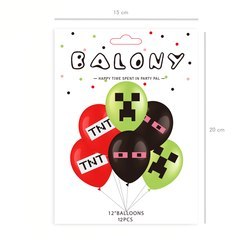 Zestaw Balonów z nadrukiem Minecraft, 30cm, 12 szt. PartyPal Zestaw Balonów z nadrukiem Minecraft, 30cm, 12 szt. PartyPal