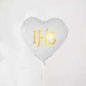 Balon foliowy serce IHS biało-złoty 45cm 127575