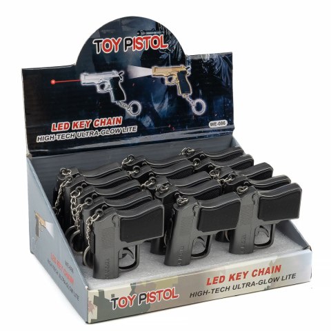 Brelok 15szt zestaw pistolet latarka z laserem | B-2252 Brelok 15szt zestaw pistolet latarka z laserem | B-2252
