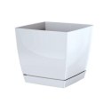 Doniczka z podstawką COUBI 10x10 cm BIAŁA