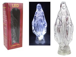 Figurka MARYJA BEZBARWNA led na baterie 15 x 4cm ZIMNY BIAŁY SN51029-B