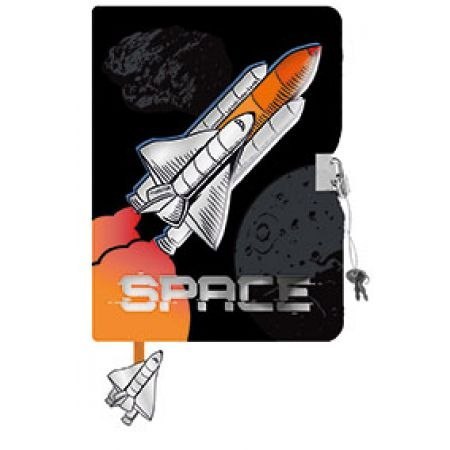 Pamiętnik z kłódką 3D włochacz A5 96k Space bambino premium Pamiętnik z kłódką 3D włochacz A5 96k Space bambino premium