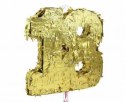 Piniata cyfra „18" metaliczna złota foliowa 50 x 40.5 x 8 cm WM-PC18