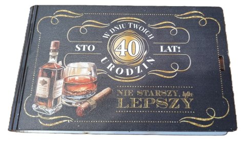 Pudełko na pieniądze 16 x 9,5cm banknotówka na 40 urodziny WHISKY 3302-WY40 Pudełko na pieniądze 16 x 9,5cm banknotówka na 40 urodziny WHISKY 3302-WY40