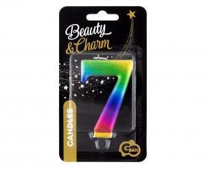 Świeczka B&C cyferka 7 Galaxy 8,0 cm tęczowa PF-SCG7 Świeczka B&C cyferka 7 Galaxy 8,0 cm tęczowa PF-SCG7