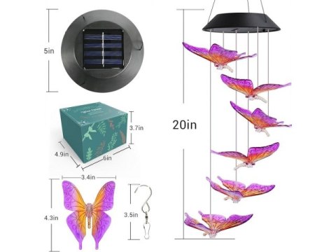 Lampa solarna ogrodowa motyle led 1244 Lampa solarna ogrodowa motyle led 1244