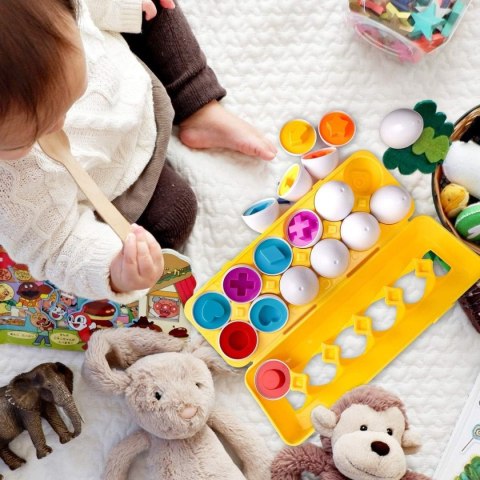WOOPIE Układanka Jajka Montessori - Dopasuj Kształty i Kolory WOOPIE Układanka Jajka Montessori - Dopasuj Kształty i Kolory