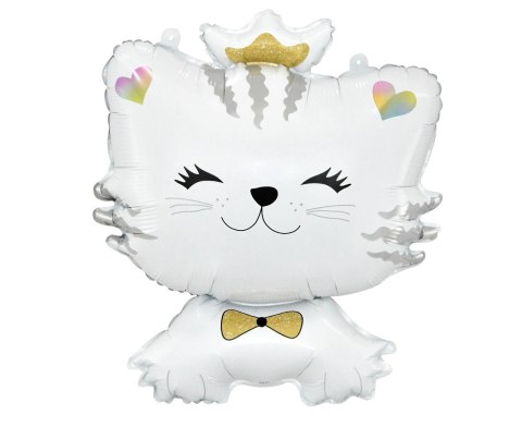 Balon foliowy, Biały Kotek, 52cm VivaParty Balon foliowy, Biały Kotek, 52cm VivaParty
