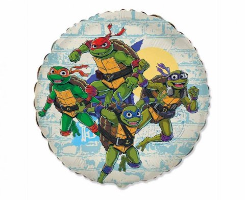 Balon foliowy okrągły - Żółwie Ninja, 18" / 46 cm - Flexmetal Flexmetal Balon foliowy okrągły - Żółwie Ninja, 18" / 46 cm - Flexmetal Flexmetal