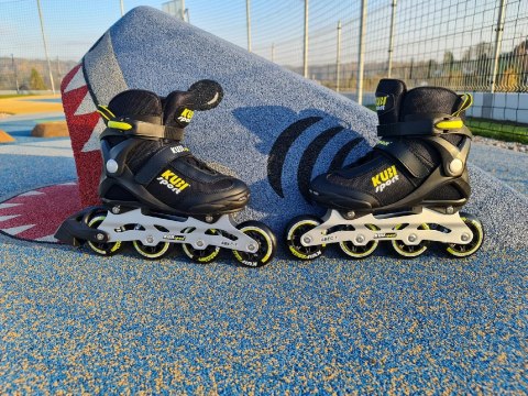 Rolki Damskie Męskie Czarne Kauczukowe Solidne z Hamulcem KUBISPORT roz. 43 Rolki Damskie Męskie Czarne Kauczukowe Solidne z Hamulcem KUBISPORT roz. 43