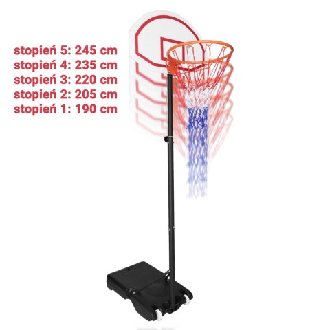 Kosz regulowany na stojaku do koszykówki DUNKER Kosz regulowany na stojaku do koszykówki DUNKER