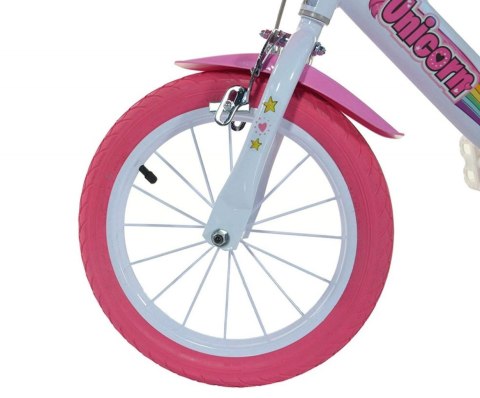 Rowerek Rower Dziecięcy dla Dzieci Dziewczynki z Bocznymi Kółkami DINO 14" Rowerek Rower Dziecięcy dla Dzieci Dziewczynki z Bocznymi Kółkami DINO 14"