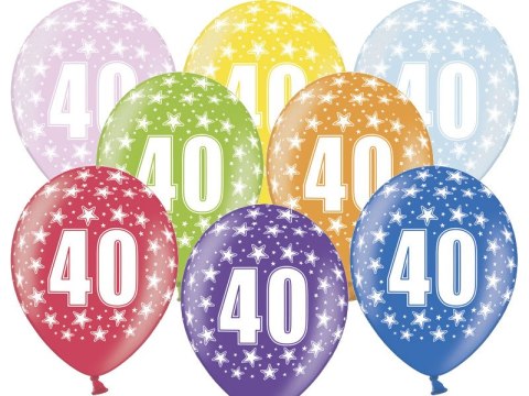 Balony 6szt URODZINY ''40'' 30cm SB14M Balony 6szt URODZINY ''40'' 30cm SB14M