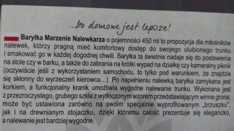 Beczka 450ml BARYŁKA Marzenie Nalewkarza | 635514 Beczka 450ml BARYŁKA Marzenie Nalewkarza | 635514