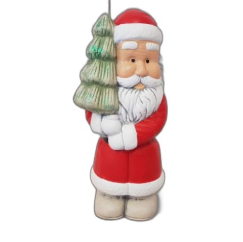 Figurka ceramiczna Mikołaj z choinką 28cm Figurka ceramiczna Mikołaj z choinką 28cm