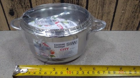 Garnek 1,2l. ze stali nierdzewnej + szklana pokrywka fi-14 CITY Garnek 1,2l. ze stali nierdzewnej + szklana pokrywka fi-14 CITY