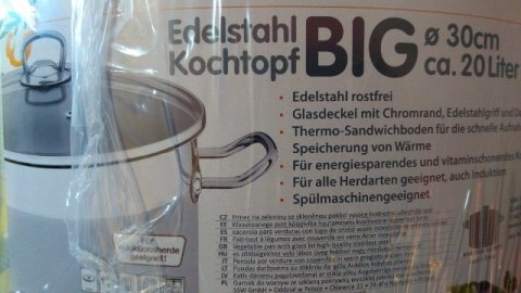Garnek ze stali nierdzewnej z pokrywką SSW BIG 20l | 400127 fi-30 VITALO Garnek ze stali nierdzewnej z pokrywką SSW BIG 20l | 400127 fi-30 VITALO