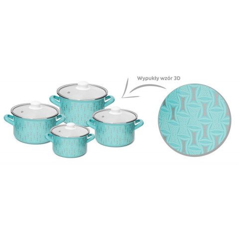 Komplet garnków 4szt. + pokrywki 16/18/20/22cm indukcja EMALIA 3D Komplet garnków 4szt. + pokrywki 16/18/20/22cm indukcja EMALIA 3D