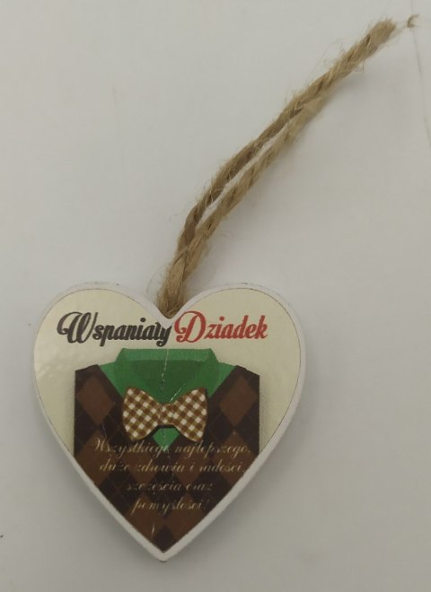 Serce wiszące 4cm DZIADEK Serce wiszące 4cm DZIADEK