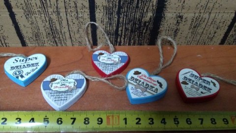 Serce wiszące 4cm DZIADEK Serce wiszące 4cm DZIADEK