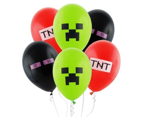 Balony lateksowe Gemar, Klocki Minecraft, TNT, 30cm, 6 szt. Gemar Balony lateksowe Gemar, Klocki Minecraft, TNT, 30cm, 6 szt. Gemar