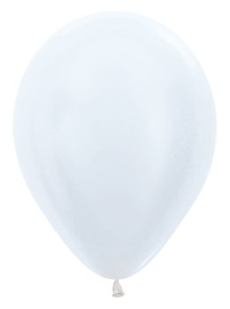 Balony lateksowe Sempertex Pearl White biały perłowy 30cm, 50szt. Sempertex