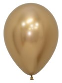 Balony lateksowe Sempertex, Reflex Gold złoty 30cm, 50szt. Sempertex