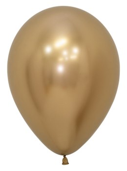 Balony lateksowe Sempertex, Reflex Gold złoty 30cm, 50szt. Sempertex