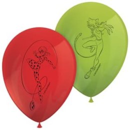 Balony lateksowe nadruk Miraculous Biedronka, 28cm, 8szt. Procos