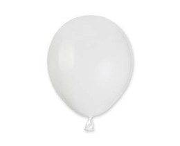 Balony lateksowe pastelowe Gemar Białe White 12cm, 100 szt. Gemar